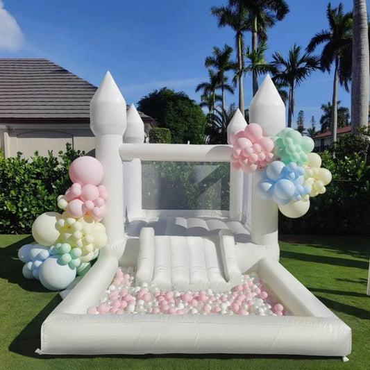 13 L X 8 W X 8 Portable Large Ball Pool and Jump Space 3in1 Bouncy Castles A Spacious Joy-Room Bounce House for Children 3-12
