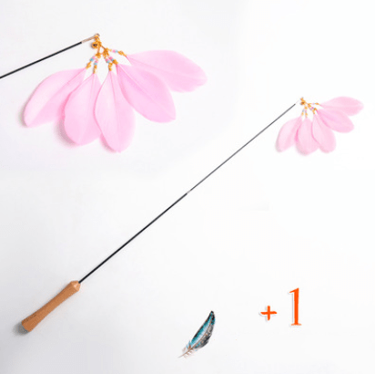 Wooden Cat Teaser Wand - Retractable Cat Toy - KittyKat Lane LLC