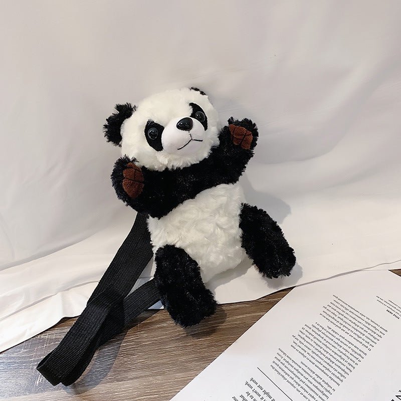 Cute Plush Panda Mini Shoulder Bag, Cartoon Crossbody - KittyKat Lane LLC