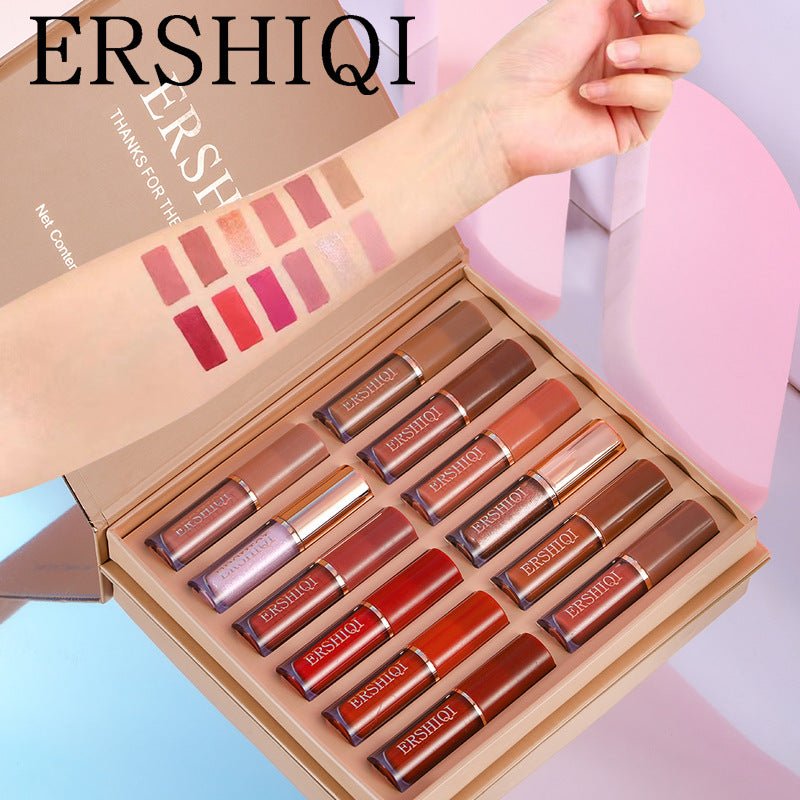 12 pcs Moisturizing Velvet Matte Lipstick Gift Box - KittyKat Lane LLC