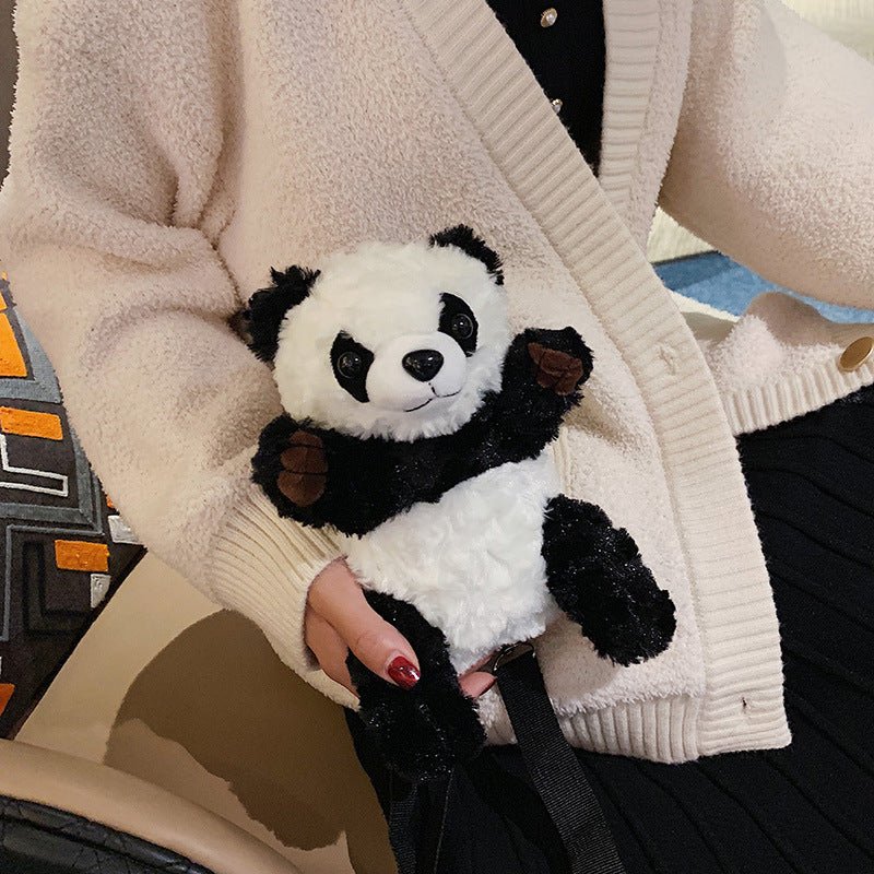 Cute Plush Panda Mini Shoulder Bag, Cartoon Crossbody - KittyKat Lane LLC