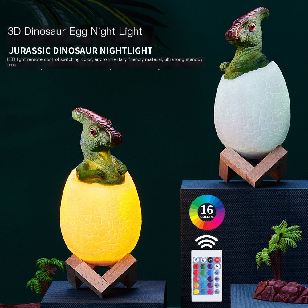 3D Dinosaur Night Light with Touch Control & USB - KittyKat Lane LLC
