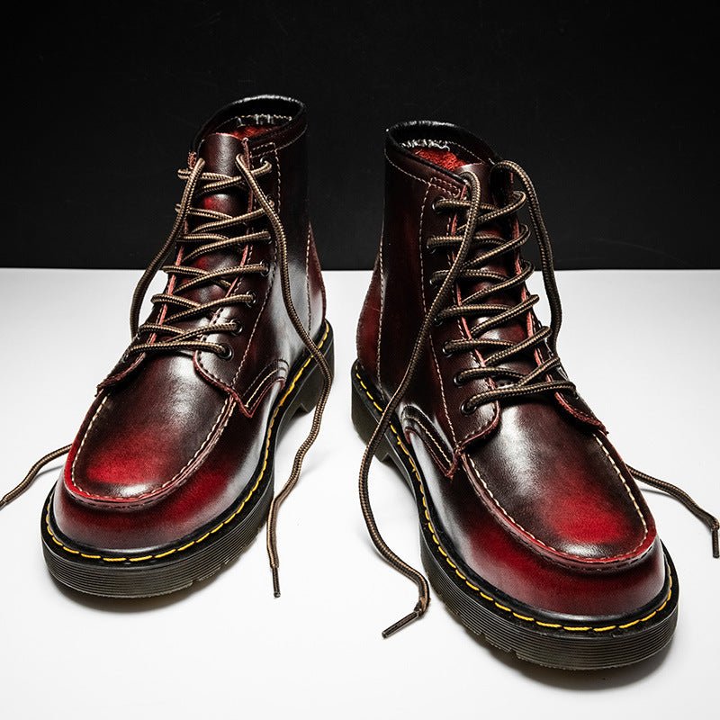 Men's High-Top Cowhide Martin Trendy Tooling Boots - KittyKat Lane LLC