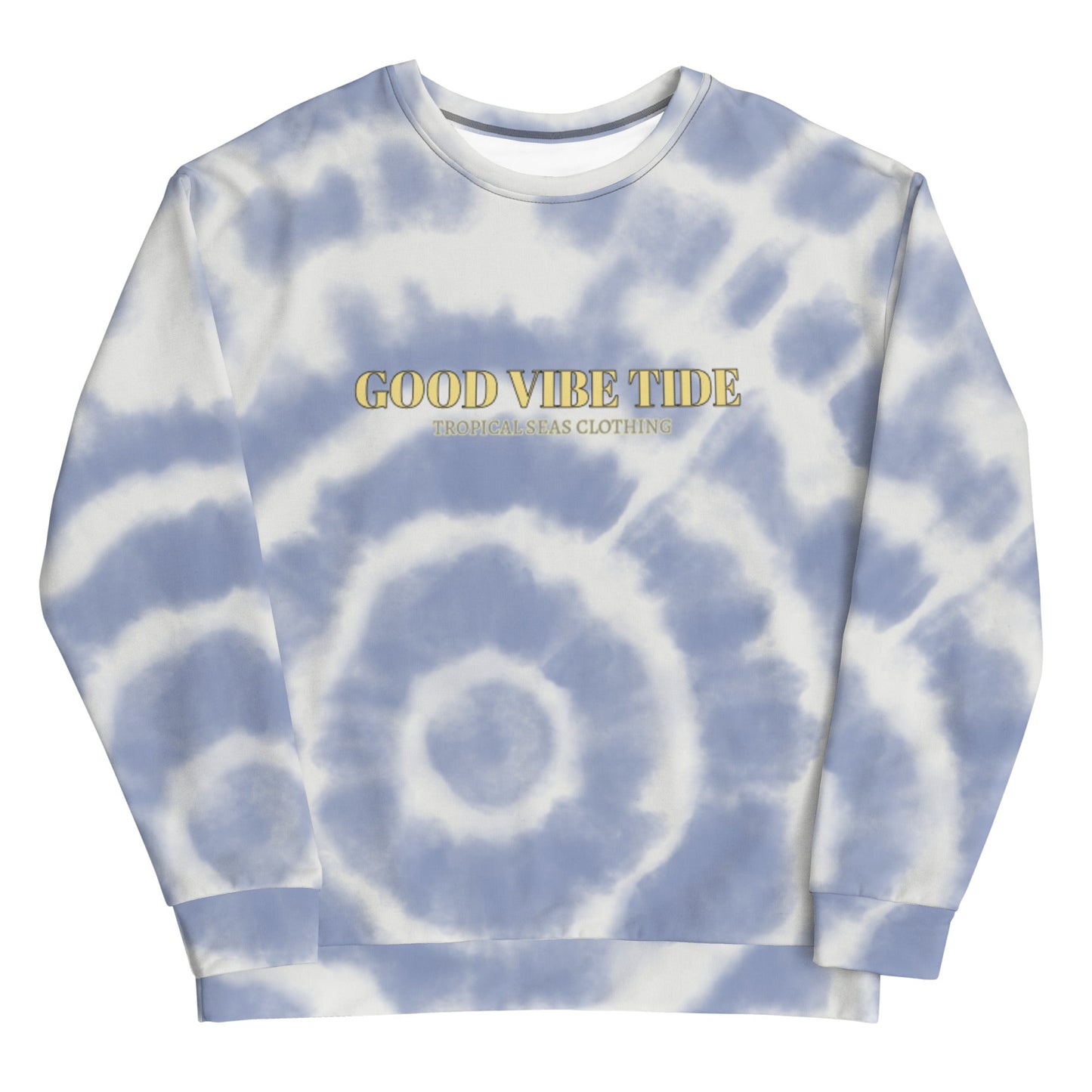 Blue Tie-Dye Vibe Tropical Sweatshirt - KittyKat Lane LLC