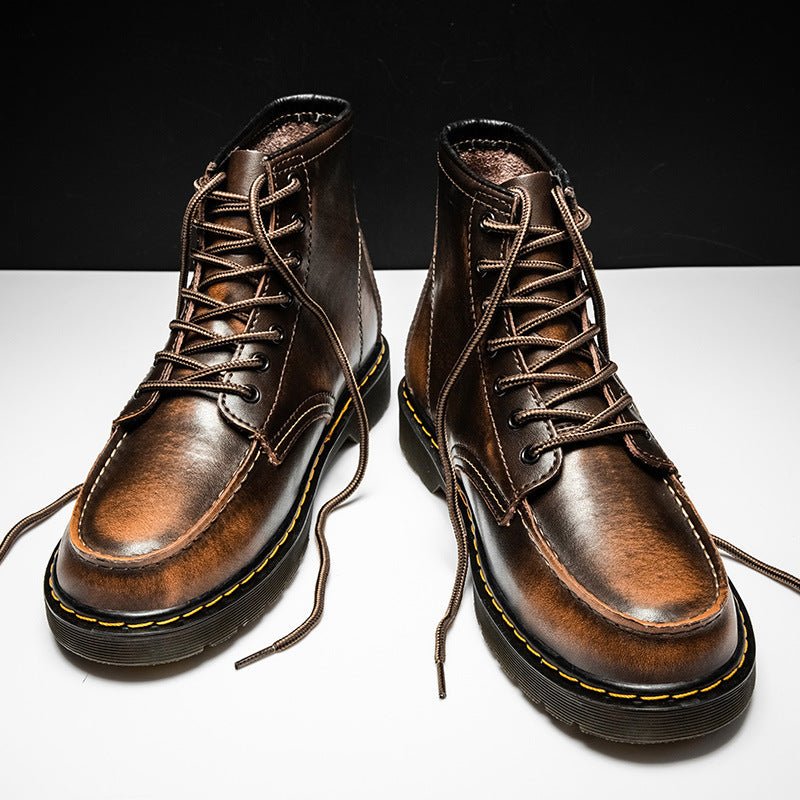 Men's High-Top Cowhide Martin Trendy Tooling Boots - KittyKat Lane LLC