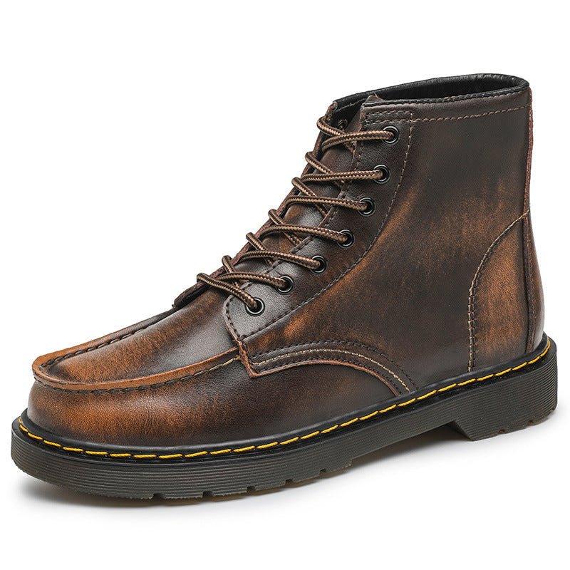 Men's High-Top Cowhide Martin Trendy Tooling Boots - KittyKat Lane LLC