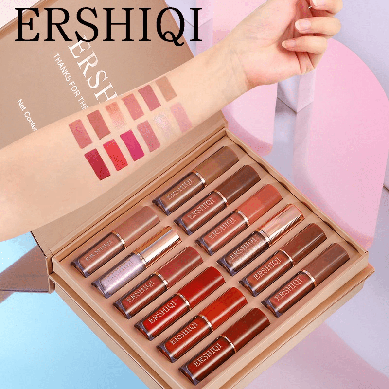12 pcs Moisturizing Velvet Matte Lipstick Gift Box - KittyKat Lane LLC