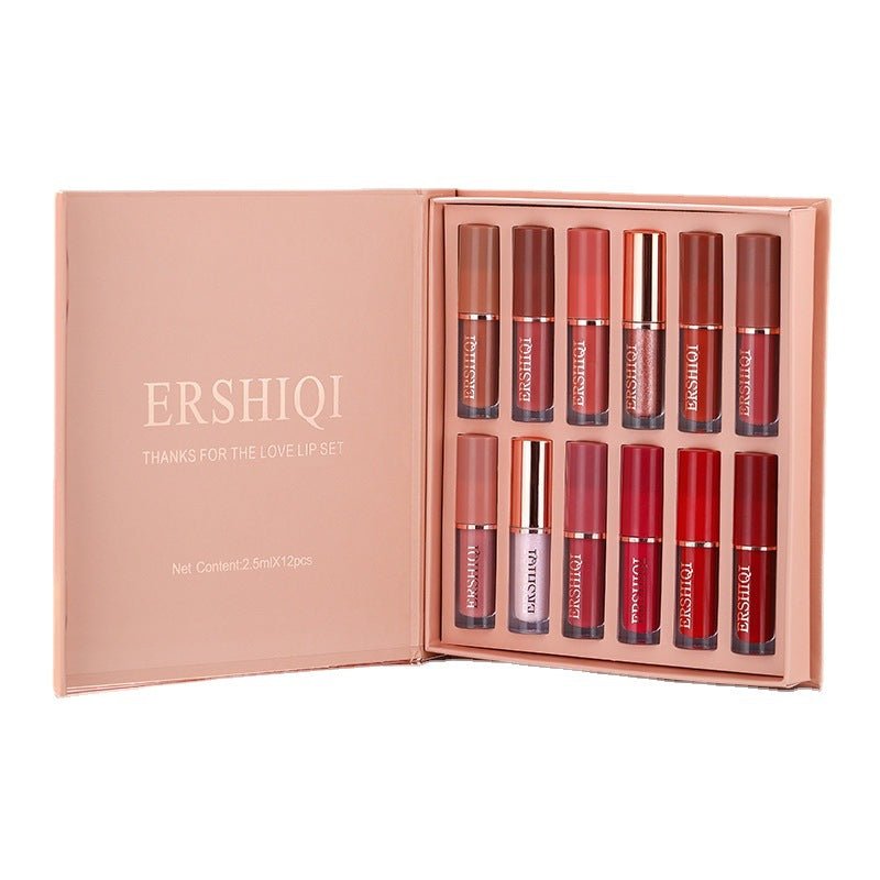 12 pcs Moisturizing Velvet Matte Lipstick Gift Box - KittyKat Lane LLC