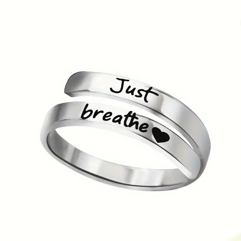 Silver Spiral Heart Ring