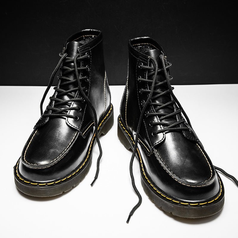 Men's High-Top Cowhide Martin Trendy Tooling Boots - KittyKat Lane LLC