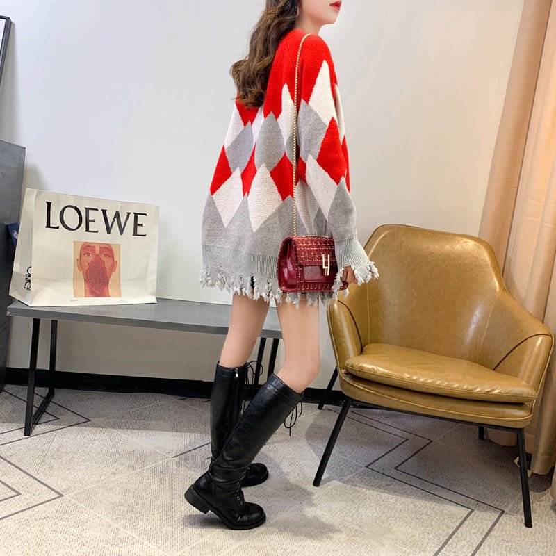 Autumn Cat Sequin Knit Sweater - Loose Fit, Casual - KittyKat Lane LLC